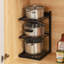 Pots And Pans Organizer Adjustable Pot Rack Metal Pan Holder, Heavy Duty Cookware Organizer Pot Rack Organizer Pot Storage Matte Black