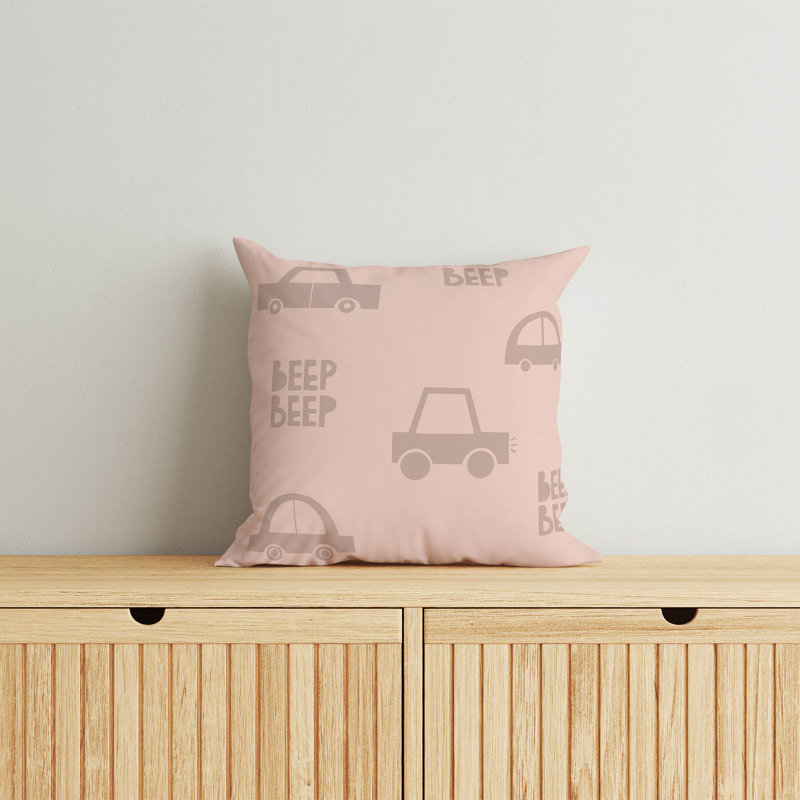 Coussin Beep, H 18 po x l 18 po, Rose
