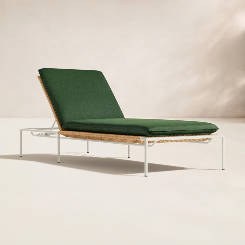 Chaise longue d'extérieur Dog Days, Blanc, Lierre Sunbrella