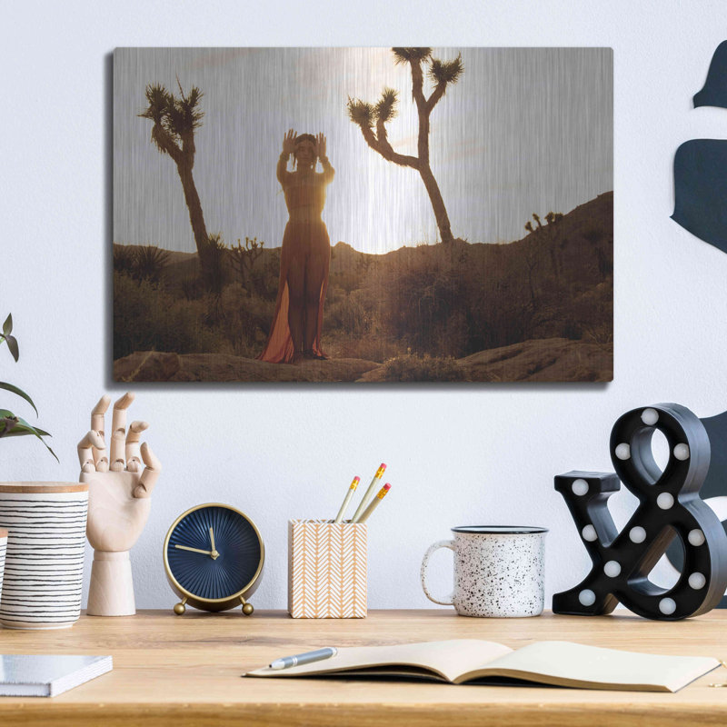 «Desert Priestess» par Elena Ray, art mural en métal, H 12 po x l 16 po