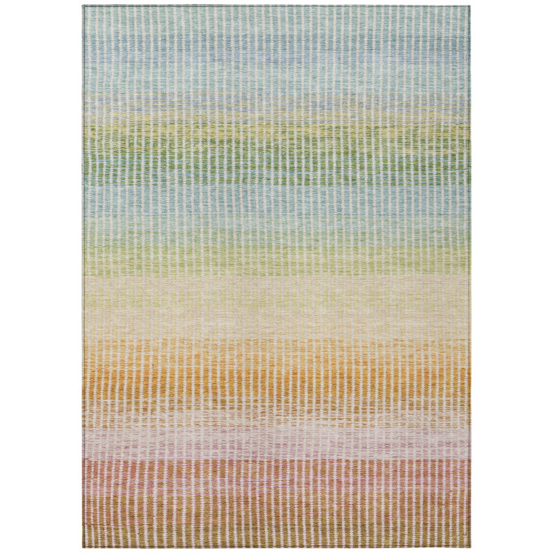 Machine Washable Indoor/Outdoor Jouett ACN2313 Stripes Rug, Rectangle 8' x 10'