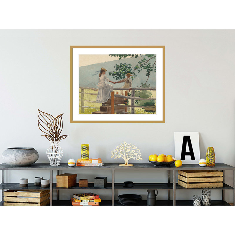 «On the Stile» par Winslow Homer, impression giclée sur cadre, H 33,5 po x l 41,06 po