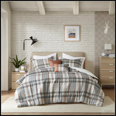 Ensemble de couette à carreaux complet