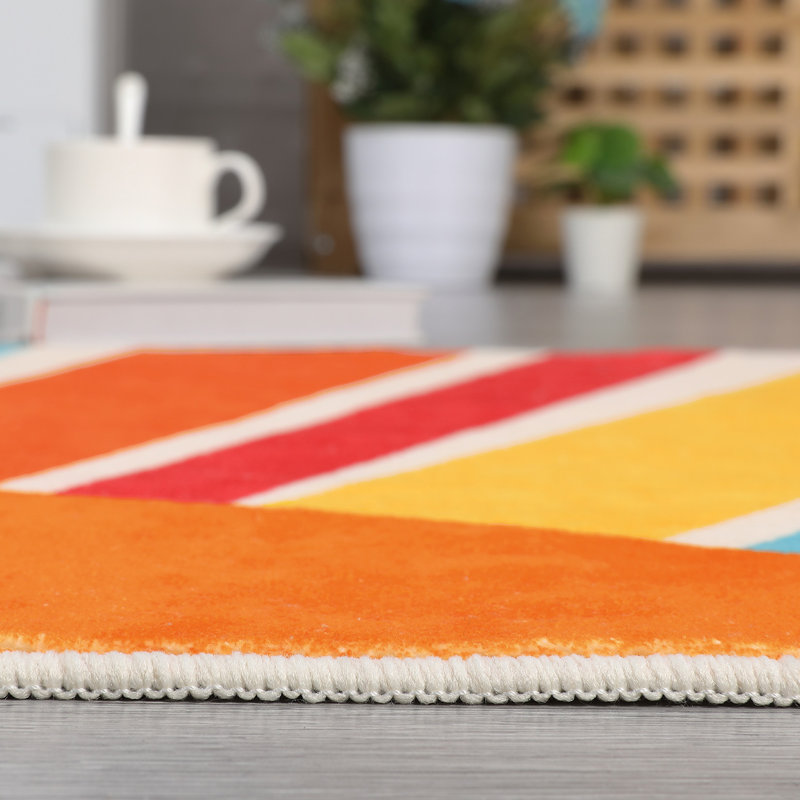 Cute Machine Washable Rugs Sunburst Area Rug Modern Non-Slip Rugs for Bedrooms Colorful Soft Carpet for Kids Boys Girls Dorm Nursery Reading Corner