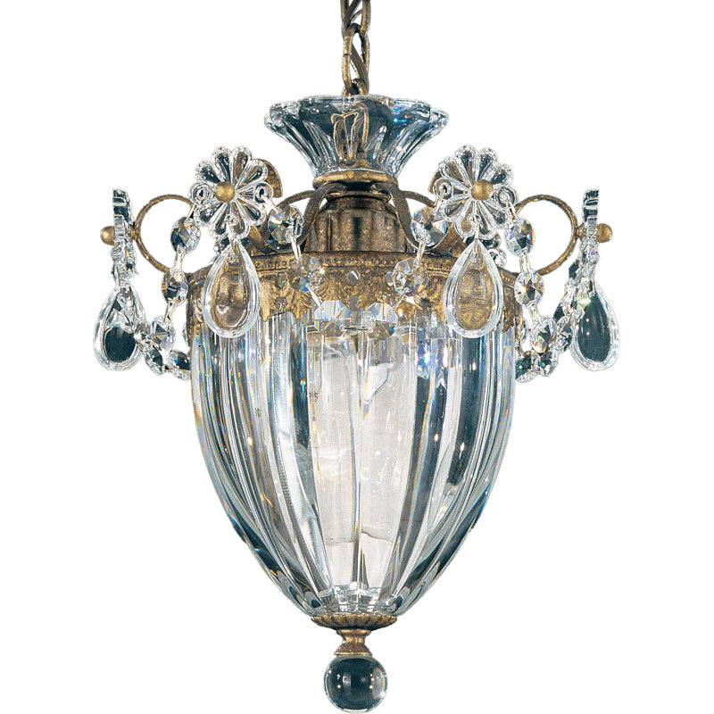 Bagatelle Pendant, Heirloom Gold, Heritage Handcut Crystal Clear, 12.5" H x 10.5" W x 10.5" D