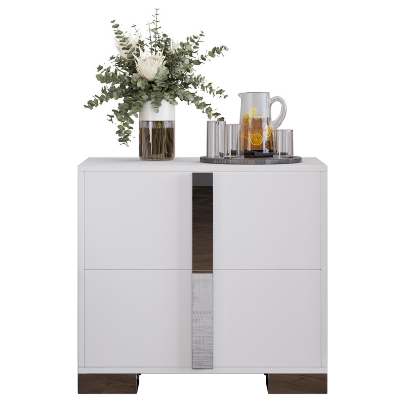Table de bout avec rangement, Blanc