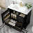 Bathroom Vanity with Ceramic Sink, 3 Drawers and Cabinet with Shelves-540764850