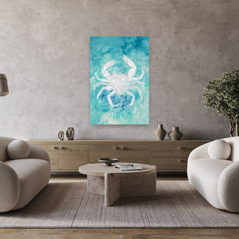 «Crabe bleu éthéré», impression d'art mural abstrait crabe éthéré nature océan, H 48 po x l 32 po