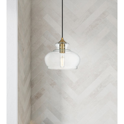 Inola 1-Light Glass Dome Pendant 