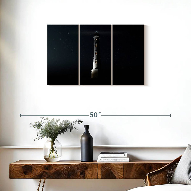 Night At Aruba Lighthouse, 20" H x 33" W
