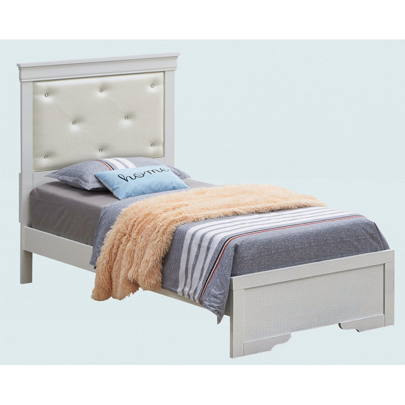 Elegant Silver Champagne Twin Bed
