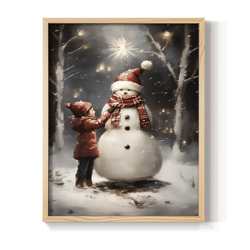 «Christmas Holiday Art», série 2-Cxxvi, reproduction encadrée - bois massif, Naturel, H 15 po x l 12 po