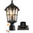 Dusk To Dawn Outdoor Post Light Black Roman, Waterproof Aluminum Pole Light Fixture With Pier Mount Base, Exterior Lamp Post Lantern Head With Clear Glass For Garden Yard Patio Pathway