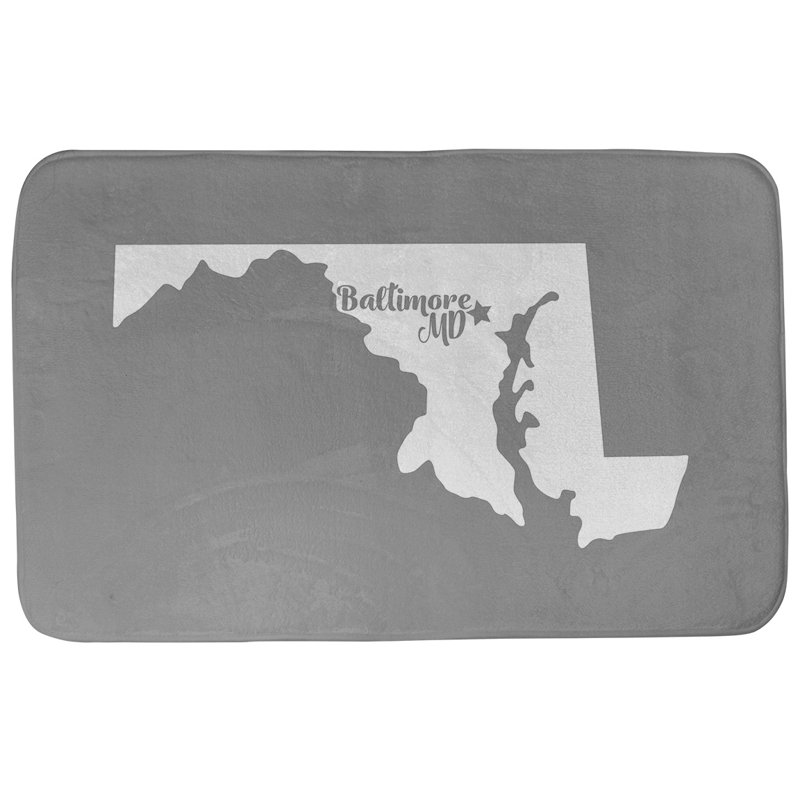Tapis de salle de bain baltimore maryland, l 21 po x L 34 po, Gris