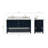 61'' Double Bathroom Vanity with Carrara Marble Top-55794963
