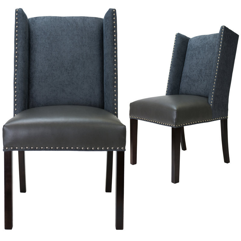 Chaise d'appoint rembourrée Bernier, Espresso, gris