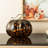 9.5"D Amber Dots Glass Pumpkin