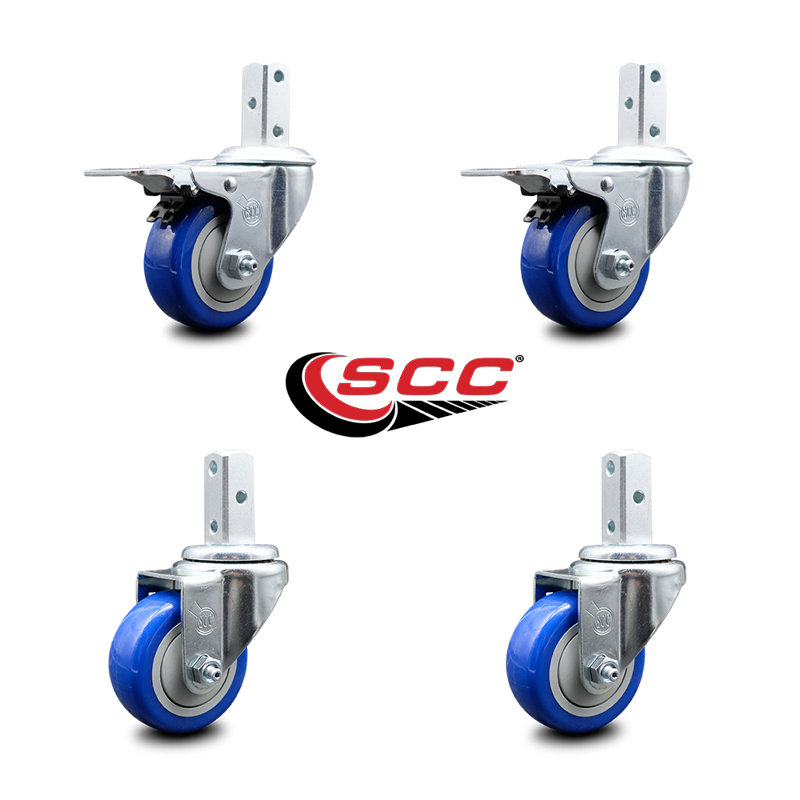 Square Stem Caster, Blue