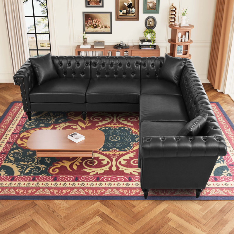 Canapé modulaire Chesterfield, Black