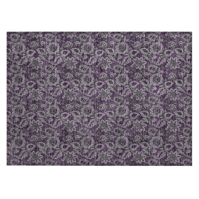 Flitwick Flatweave Washable Floral Indoor / Outdoor Rug