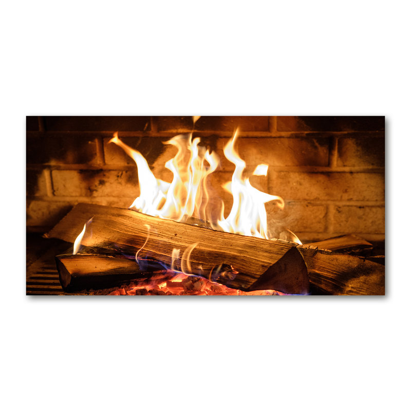 Wood In The Fireplace - No Frame Print on Canvas