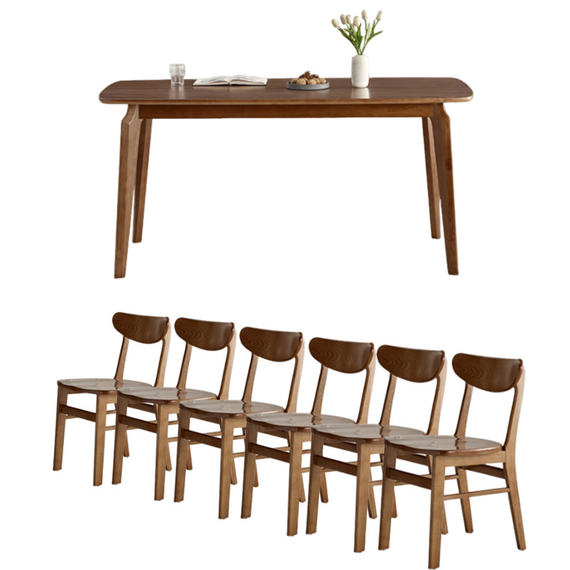 Table de salle à manger en frêne massif, H 29,52 po x L 55,11 po x l 31,49 po