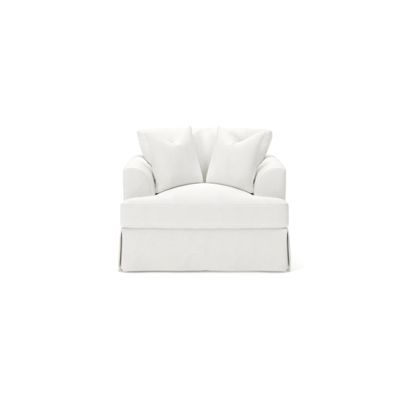 Lucia Slipcovered Armchair, Classic Bleach White Twill