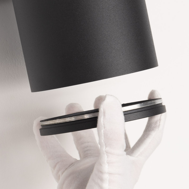 Lanterne murale d'extérieur à 2 ampoules Raley, H 11,97 po x l 4,52 po x P 7,17 po, Noir mat