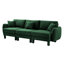 Boucle Fabric 3-Seater Sofa Couch With Distinctive Shell-Shaped Armrests,Cylindrical Legs Wrapped With Self-Fabric,Green Colour-2060736617