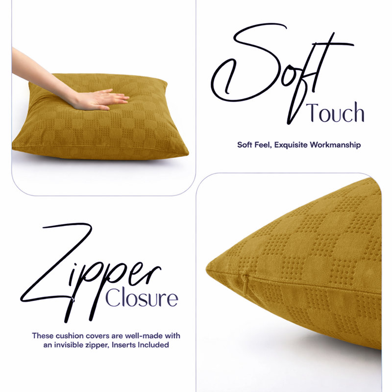 Square Cushion Cover, OCHRE