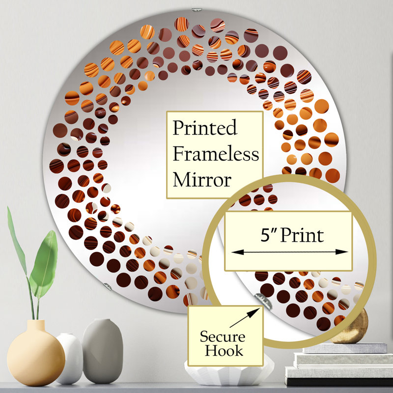 Coffee Espresso Euphoria I - Miroir mural à pois - MIR109764-Rond, 23,6 po x 23,6 po