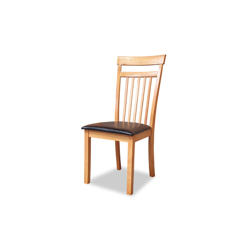 Sadye 45cm H Polyurethane Upholstered Slat Back Side Chair, Brown