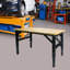 Table de travail réglable en métal avec douille et plateau en bois