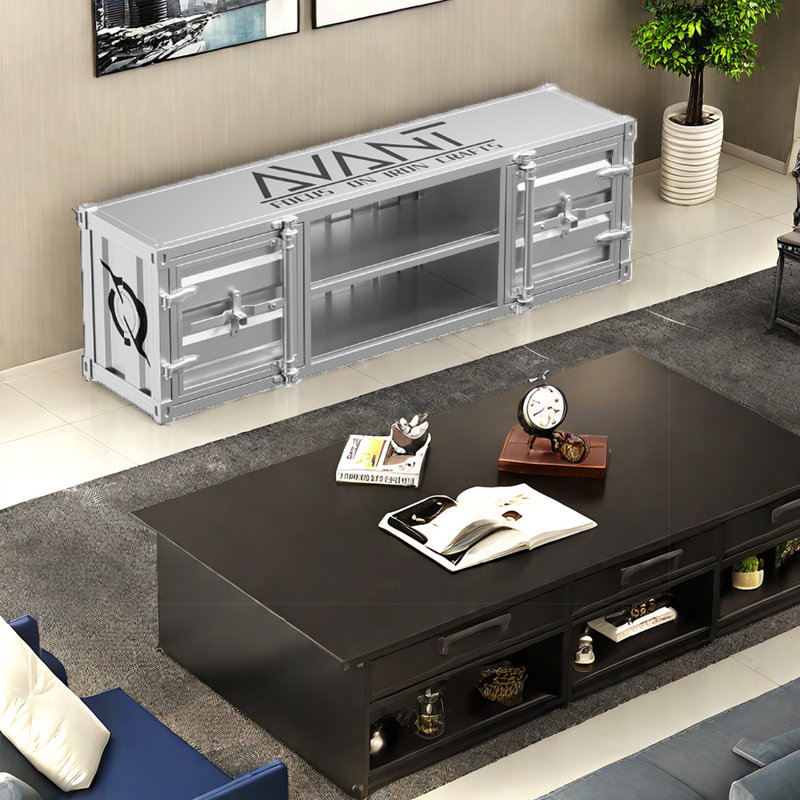 Crédence de rangement l 59,05 po Mulero, Argent