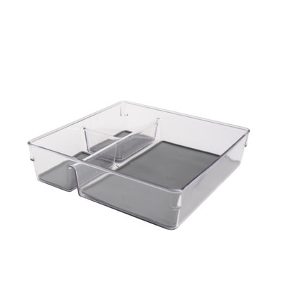 Lexi Home Eco Conscious Clear 3 Compartment Acrylic Organizer Tray