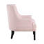Chaise d'appoint traditionnelle en chenille rose avec revêtement en bois massif capitonné à boutons 1 pièce-570315290