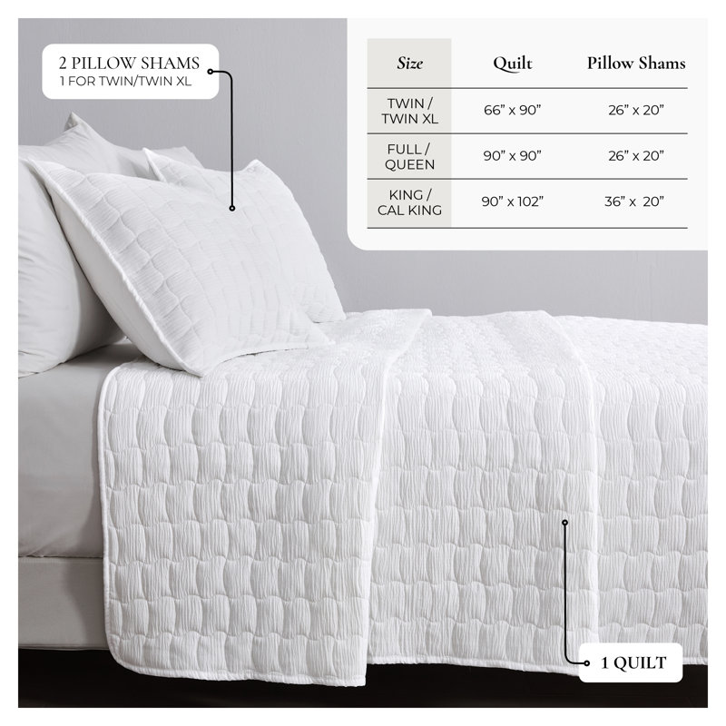 Ensemble de courtepointe Gauze, Double / grand, Blanc
