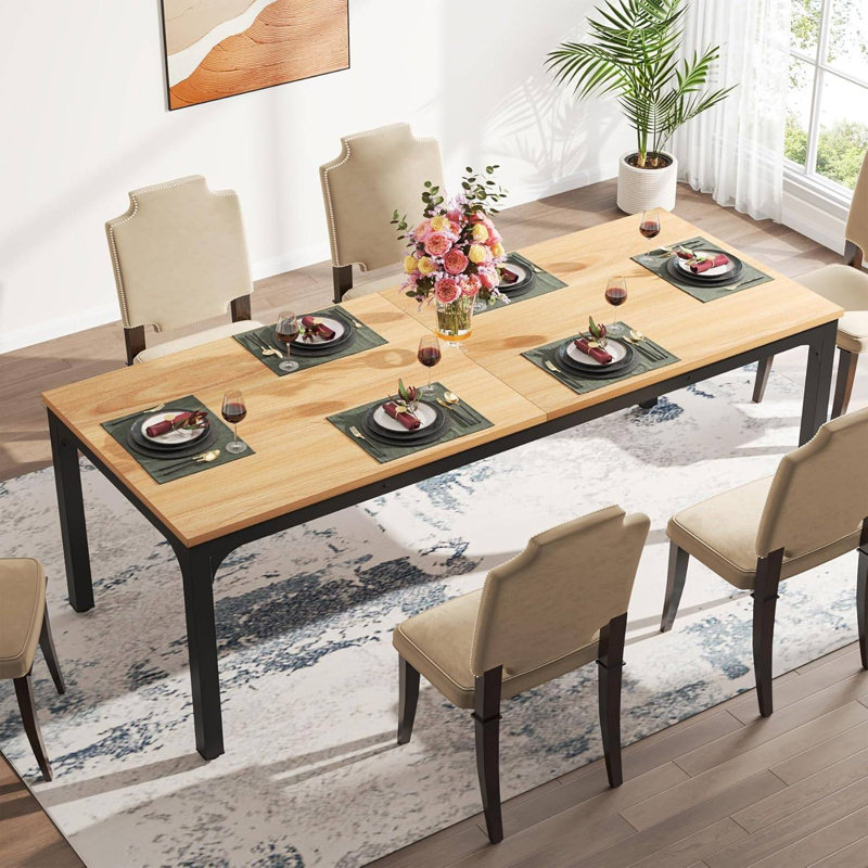 TribeSigns Rectangular Dining Table, 78 inch Long Kitchen Table for 6-8 People