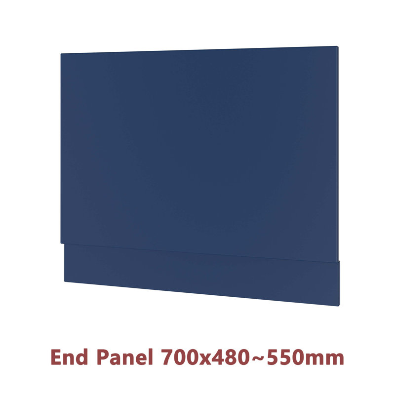 Modern Bathroom MDF Wooden Bath Adjustable 700Mm End Panel, Matt Navy Blue