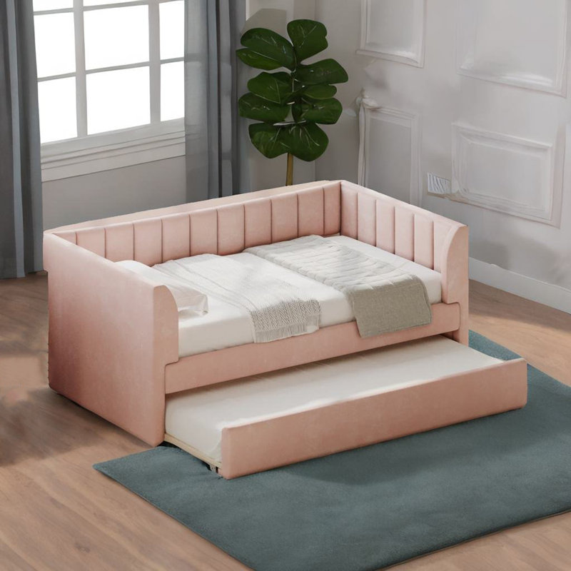 Vicaro Upholstered Daybed, Pink