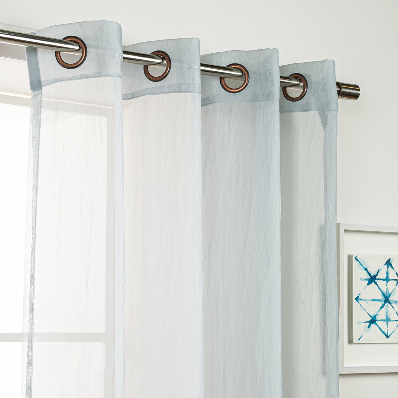 Rideau transparent Maaike, L 52 po x L 84 po, gris