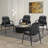 Stackable Faux Leather Seat Waiting Room Chair with Metal Frame