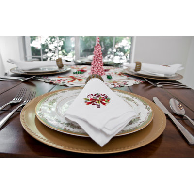 Serviette Schutt Candy Cane et Holly Leaves (19 po x 19 po)