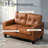 Loveseat With Armrest, 2-Seater Tufted PU Leather Double Sofa