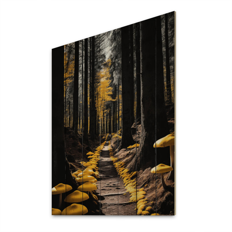 Yellowand Black Forest Path II, 32" H x 24" W x 0.78" D