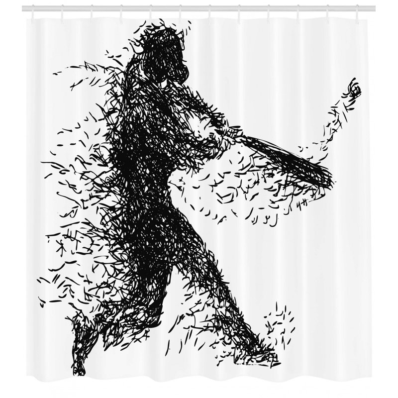 Ensemble de rideau de douche + crochets, H 69 po x l 105 po