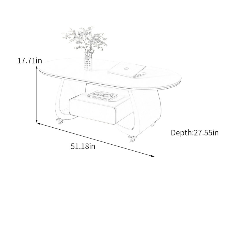 Cloninger, Blanc/Noir, H 17,71 po x L 51,18 po x l 27,55 po, Blanc