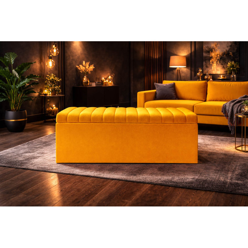 Royal Velvet Storage Ottoman Box with Hinged Lid | Lined Upholstered End of Bed Storage Bench | Soft  Close Storage Seat | Made in UK