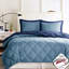 Édredon pour lit simple / simple TG avec taies décoratives bleu marine et bleues et matelassées-121168274-121168279