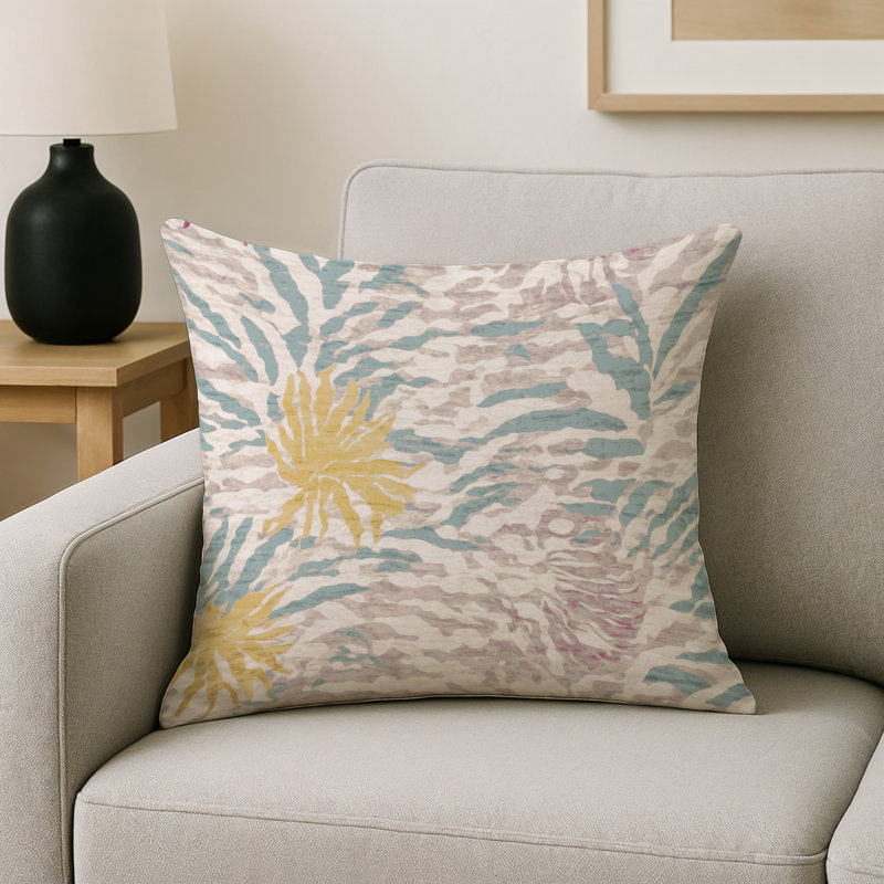 Coussin décoratif intérieur et extérieur Modern, Gris abstrait 259, Carré 16 po
